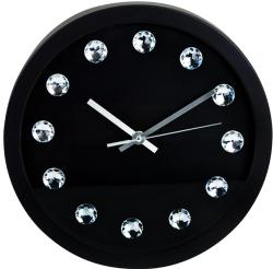Segnale Nástěnné hodiny ručičkové s krystaly 30 cm černá Segnale Nástěnné hodiny ručičkové s krystaly 30 cm černá