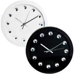 Segnale Nástěnné hodiny ručičkové s krystaly 30 cm černá