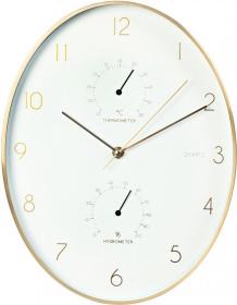 Segnale Nástěnné hodiny s teploměrem a vlhkoměrem 34,5 cm zlatý rám Segnale Nástěnné hodiny s teploměrem a vlhkoměrem 34,5 cm zlatý rám