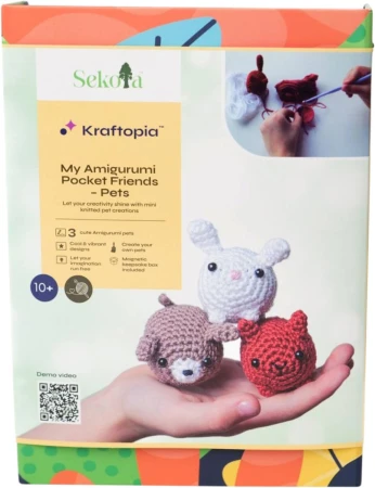 SEKOIA Kraftopia háčkování Zvířátka kreativní sada s přízí a nástroji