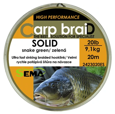 Sema Pletená šňůra Solid 10 m 30 lbs / 13 6 kg Sema Pletená šňůra Solid 10 m 30 lbs / 13 6 kg