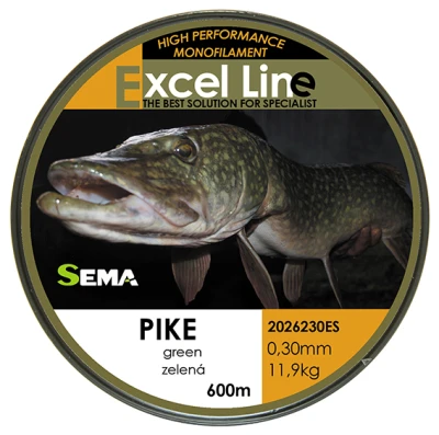 Sema Pike zelený rybářský vlasec 600 m 0,30 mm / 11,9 kg