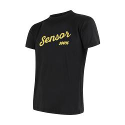 Sensor Coolmax Fresh Pt Logo černé pánské triko krátký rukáv