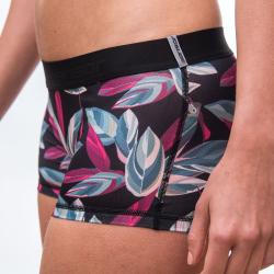 Sensor Coolmax Impress černé/leaves dámské kalhotky s nohavičkou