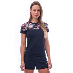 Sensor Coolmax Impress Deep Blue/leaves dámské funkční tričko