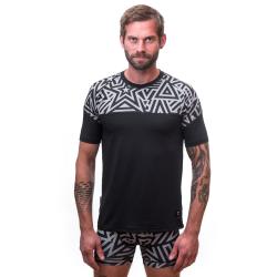 Sensor Coolmax Impress černé/stars pánské triko krátký rukáv