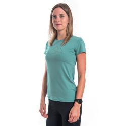 SENSOR Coolmax Tech Geo Mountains dámské triko kr.rukáv mint