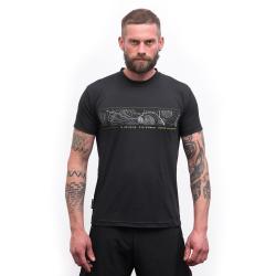 SENSOR Coolmax Tech Gps pánské černé triko kr.rukáv