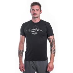 SENSOR Coolmax Tech Mountains 98 pánské černé triko kr.rukáv
