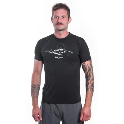 SENSOR Coolmax Tech Mountains 98 pánské černé triko kr.rukáv