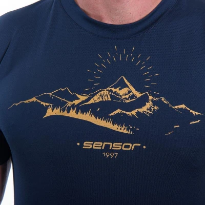 SENSOR Coolmax Tech Mountains 98 pánské triko kr.rukáv Deep Blue