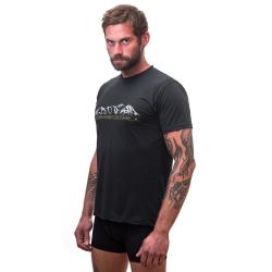 SENSOR Coolmax Tech Mountains Limited pánské černé triko kr.rukáv