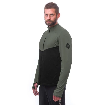 SENSOR Coolmax Thermo pánská mikina celozip Černá/olive Green