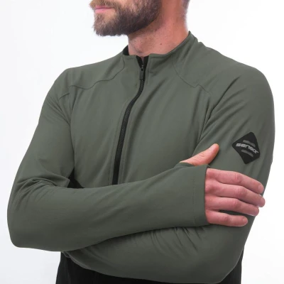 SENSOR Coolmax Thermo pánská mikina celozip Černá/olive Green