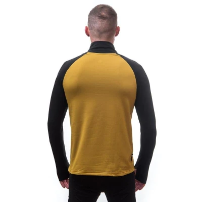 Sensor Coolmax Thermo mustard/černá pánská mikina se zipem