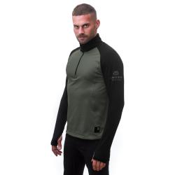 SENSOR Coolmax Thermo pánská mikina zip Olive Green/černá