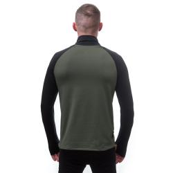 SENSOR Coolmax Thermo pánská mikina zip Olive Green/černá
