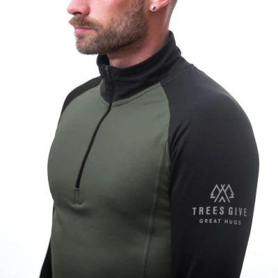 SENSOR Coolmax Thermo pánská mikina zip Olive Green/černá