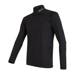 SENSOR Coolmax Thermo pánske čierne tričko dl. rukáv so zipsom