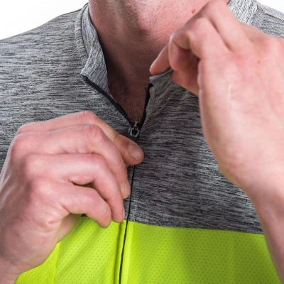 Sensor Cyklo Motion Neon Yellow/šedá pánský cyklistický dres