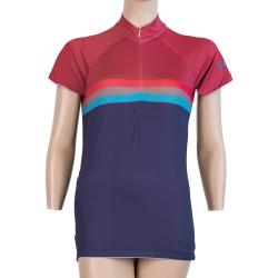 Sensor Cyklo Summer Stripe modro/fialový dámský dres krátký rukáv