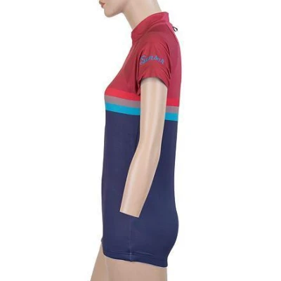 Sensor Cyklo Summer Stripe modro/fialový dámský dres krátký rukáv POUZE XXL (VÝPRODEJ)
