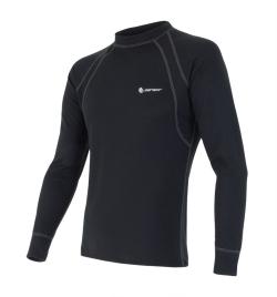 SENSOR Double Face pánske čierne tričko dl. rukáv