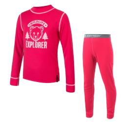 Sensor Double Face Set Wild Dětský Triko Dl.rukáv + Spodky Magenta