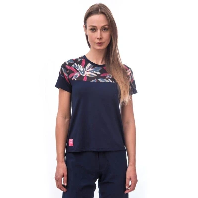 Sensor Helium Deep Blue/leaves dámský cyklistický dres