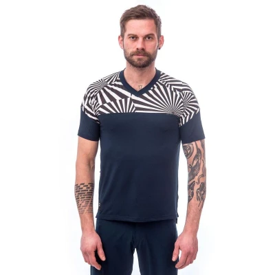 Sensor Helium Deep Blue/geometry pánský cyklistický dres