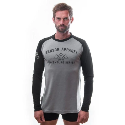 SENSOR Merino Active Adventure pánské triko Šedá/černá
