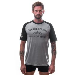 Sensor Merino Active Pt Adventure Šedá/černá pánské funkční tričko