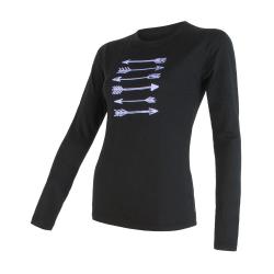 Sensor Merino Active Pt Arrows Černá dámské funkční tričko