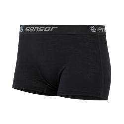 Sensor Merino Active černé dámské kalhotky s nohavičkou