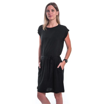 SENSOR Merino Active dámské černé šaty