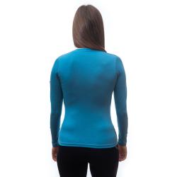 Sensor Merino Active modré dámské triko dlouhý rukáv