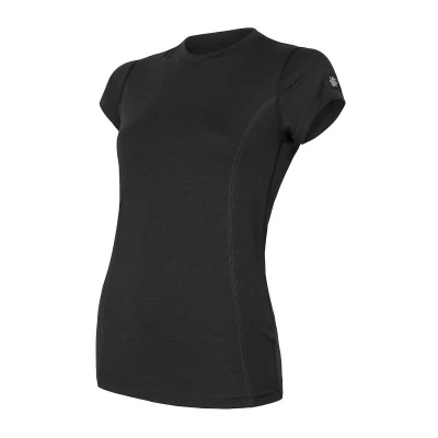 Sensor Merino Active čierne dámske tričko krátky rukáv Sensor Merino Active čierne dámske tričko krátky rukáv