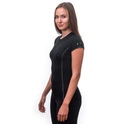 Sensor Merino Active černé dámské triko krátký rukáv