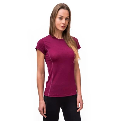Sensor Merino Active lilla dámske tričko krátky rukáv