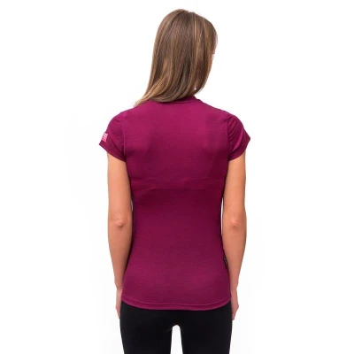 Sensor Merino Active lilla dámske tričko krátky rukáv