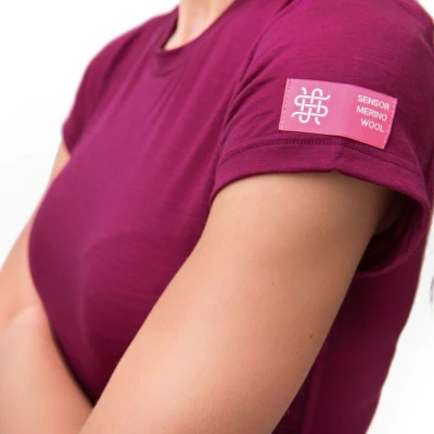 Sensor Merino Active lilla dámske tričko krátky rukáv