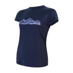 Sensor Merino Active Pt Mountains Deep Blue dámské funkční triko