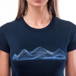 Sensor Merino Active Pt Mountains Deep Blue dámské funkční triko