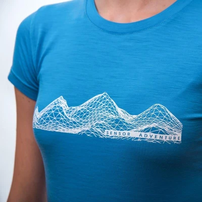 Sensor Merino Active Pt Mountains Modrá dámské funkční tričko