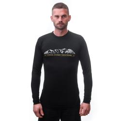 Sensor Merino Active Pt Mountains Černá pánské funkční tričko