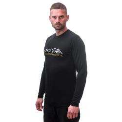 Sensor Merino Active Pt Mountains Černá pánské funkční tričko