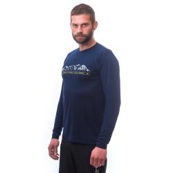 SENSOR Merino Active Mountains pánské triko dl. rukáv Deep Blue