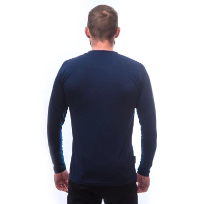 SENSOR Merino Active Mountains pánské triko dl. rukáv Deep Blue