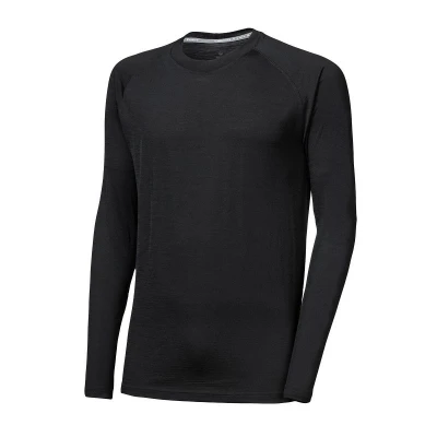 SENSOR Merino Active No Logo pánské černé triko dl. rukáv Raglan SENSOR Merino Active No Logo pánské černé triko dl. rukáv Raglan