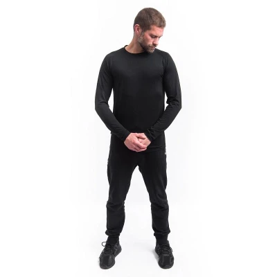 SENSOR Merino Active No Logo pánské černé triko dl. rukáv Raglan
